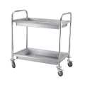 Stainless Steel 2 Tiers Serving Hand Trolley cart